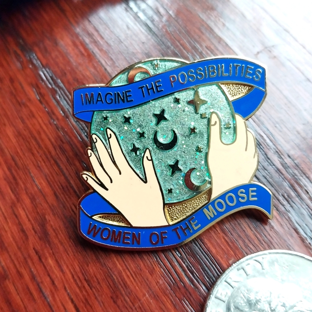 Rare Women of the Moose Enamel Moons & Stars Pin
